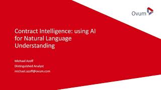 Contract Intelligence: Using AI for Natural Language Understanding